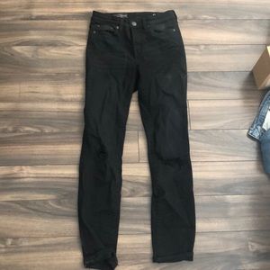 Jcrew black ripped skinny jeans